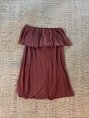 lavender field Dusty Rose Layered Off-Shoulder Dress